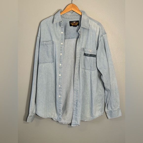 Harley-Davidson Other - Harley-Davidson Denim Button Down Shirt Size XL